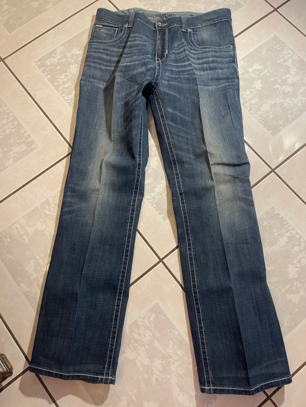 Buckle Men's Straight Jeans - Indigo Blue Fade